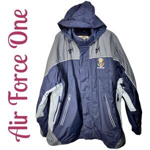 AIR FORCE ONE PRESIDENTIAL SEAL NORTH END VINTAGE 3-IN-1 JACKET HOODED PARKA, LG